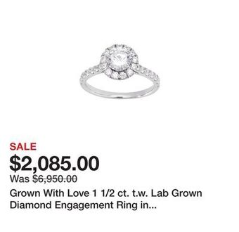 Belk Grown with love 1 1/2 ct. t.w. lab grown diamond engagement ring in 14k white gold offer
