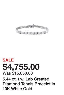 Belk 5.44 ct. t.w. lab created diamond tennis bracelet in 10k white gold offer