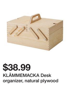 Ikea Klämmemacka desk organizer, natural plywood offer