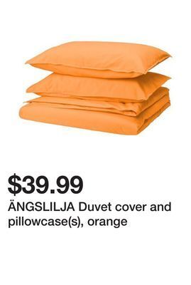 Ikea Ängslilja duvet cover and pillowcase(s), orange offer