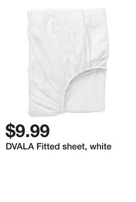 Ikea Dvala fitted sheet, white offer