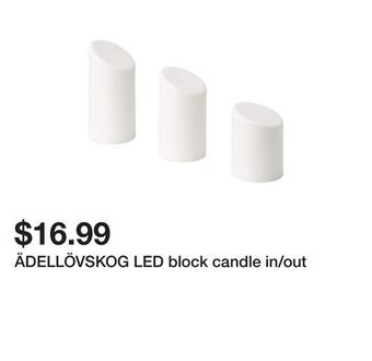 Ikea Ädellövskog led block candle in/out offer