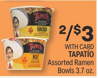 CVS Tapatío assorted ramen bowls 3.7 oz offer