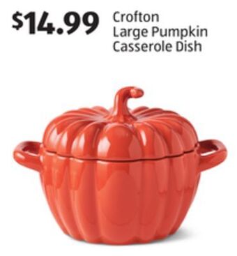 Aldi Crofton large pumpkin casserole dish offer