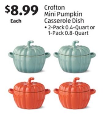Aldi Crofton mini pumpkin casserole dish offer