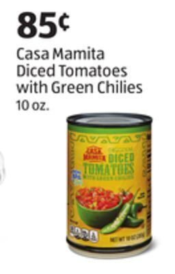 Aldi Casa mamita diced tomatoes with green chilies offer