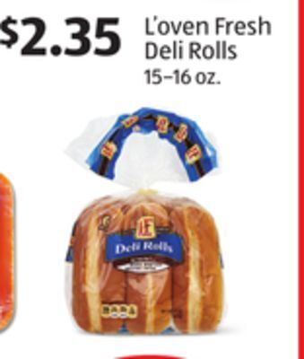 Aldi L'oven fresh deli rolls offer