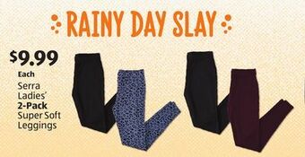 Aldi Serra ladies' 2-pack super soft leggings offer