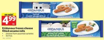 Lidl Eridanous frozen cheese filled sesame rolls offer