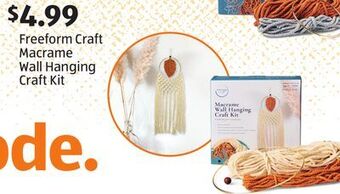 Aldi Freeform craft macrame wall hanging craft kit offer