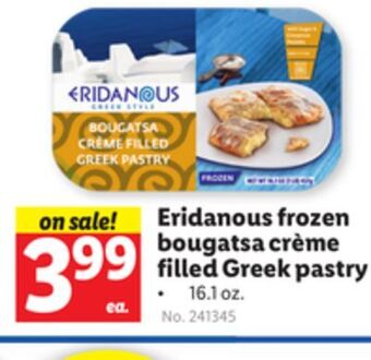 Lidl Eridanous frozen bougatsa crème filled greek pastry offer