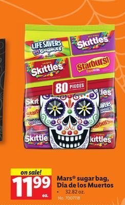 Lidl Mars sugar bag, dia de los muertos offer