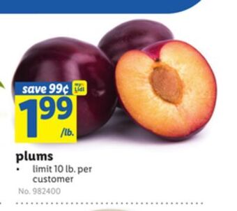 Lidl Plums offer