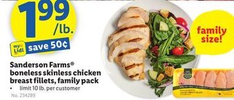 Lidl Sanderson farms boneless skinless chicken breast fillets, family pack offer