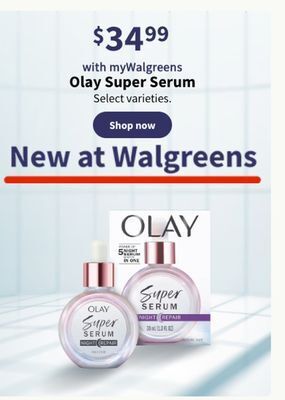 Walgreens Olay super serum offer