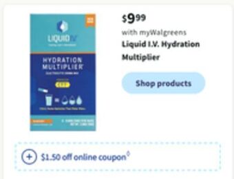 Walgreens Liquid i.v. hydration multiplier offer