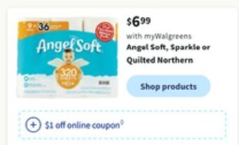 Walgreens Angel soft, sparkle or quilted northern offer