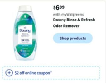 Walgreens Downy rinse & refresh odor remover offer