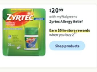 Walgreens Zyrtec allergy relief offer