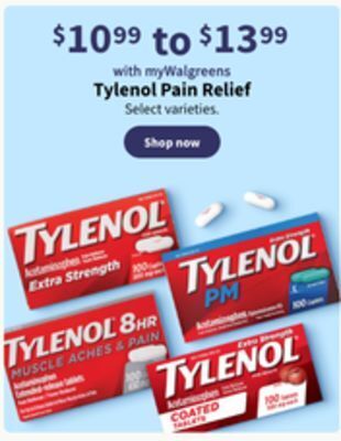 Walgreens Tylenol pain relief offer