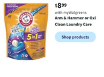 Walgreens Arm & hammer or oxi clean laundry care offer
