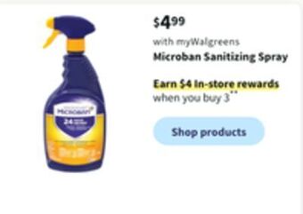 Walgreens Microban sanitizing spray offer