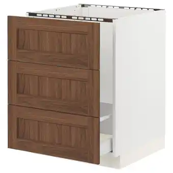 Ikea Sektion / maximera base cab f sink/waste sort/3 fronts, white enköping/brown walnut effect, 24x24x30 offer