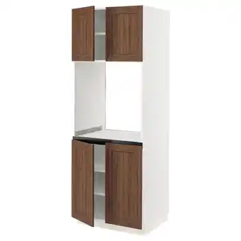 Ikea Sektion high cabinet for oven w 4 doors, white enköping/brown walnut effect, 30x24x80 offer