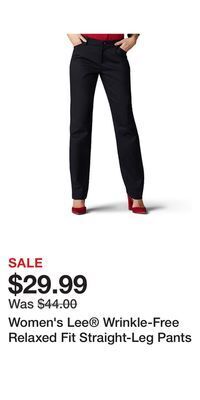 Kohl's Women's lee wrinkle-free relaxed fit straight-leg pants offer