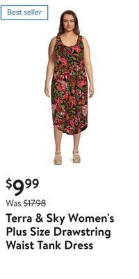 Walmart Terra & sky women's plus size drawstring waist tank dress offer
