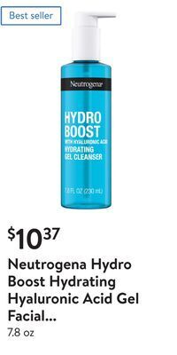 Walmart Neutrogena hydro boost hydrating hyaluronic acid gel facial cleanser and face wash offer