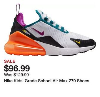 Dick's Sporting Goods Nike kids' grade school air max 270 shoes offer