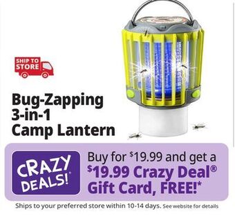 Ocean State Job Lot Bug-zapping 3-in-1 camp lantern offer