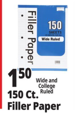 Ocean State Job Lot Wide ruled filler paper, 150 sheets offer