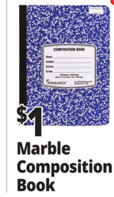 Ocean State Job Lot Marble wide ruled composition notebook, 100 sheets offer
