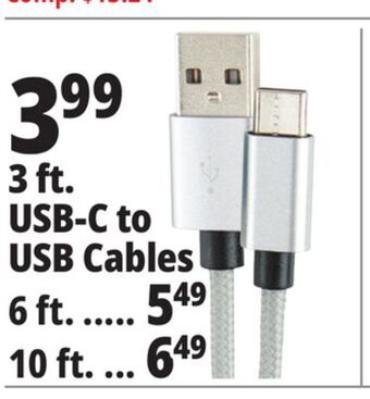 Ocean State Job Lot 3 ft. usb-c to usb cables offer
