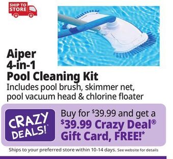 Ocean State Job Lot Aiper 4-in-1 pool cleaning kit offer