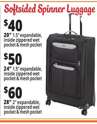 Ocean State Job Lot Softsided spinner luggage offer