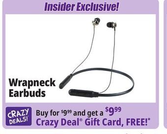 Ocean State Job Lot Techbunch wireless neck wrap earbuds offer