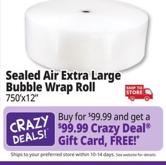 Ocean State Job Lot Sealed air extra large 750 ft. bubble wrap roll offer