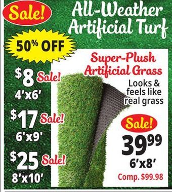 Ocean State Job Lot All-weather artificial turf offer