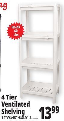 Ocean State Job Lot 4-tier ventilated shelf offer