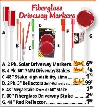 Ocean State Job Lot Fiberglass driveway markers offer