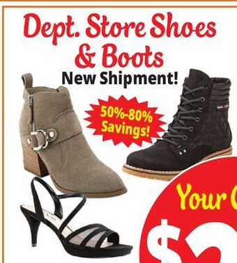 Ocean State Job Lot Dept. store shoes & boots offer