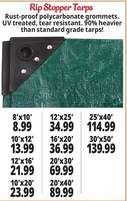 Ocean State Job Lot Rip stopper tarps offer