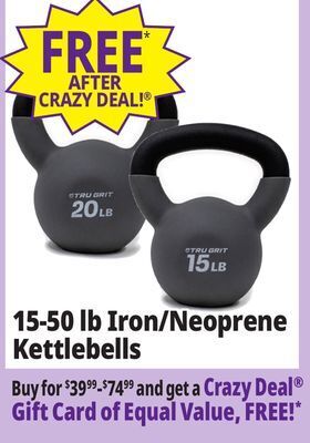 Ocean State Job Lot Tru grit fitness neoprene coated kettlebell offer