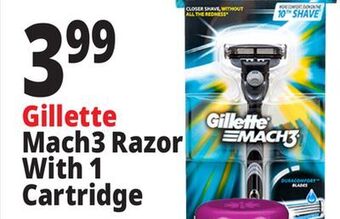 Ocean State Job Lot Gillette mach3 men's razor handle with cartridge refill offer