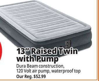 Ocean State Job Lot Intex twin dura-beam comfort-plush air mattress with internal pump offer