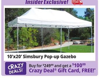 Ocean State Job Lot Simsbury 10' x 20' one-touch pop-up gazebo offer