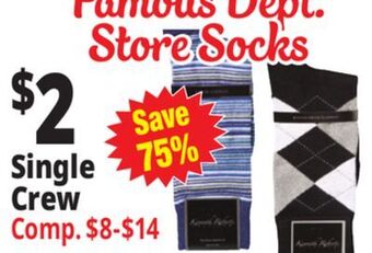 Ocean State Job Lot Famous dept. store socks offer